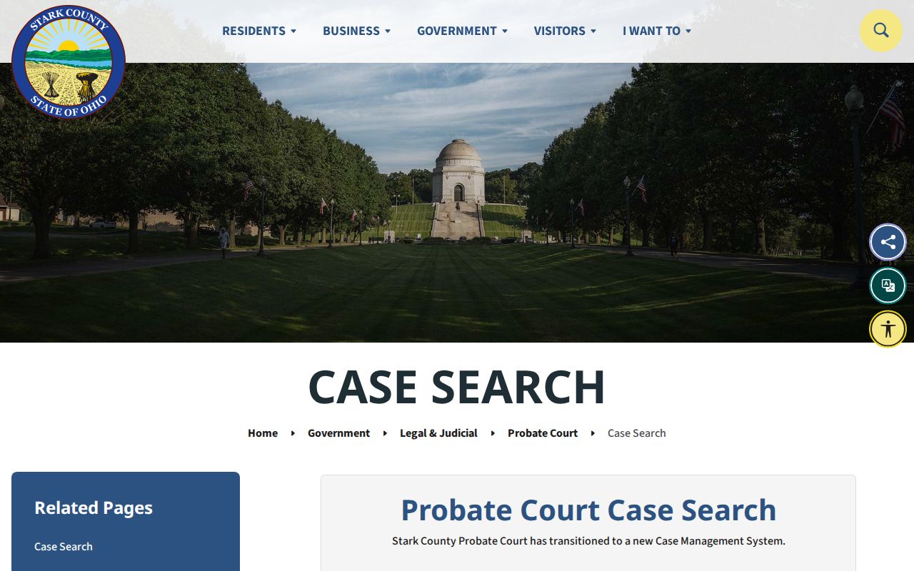 Jackson Township resident lookup Stark Probate Court transition notice